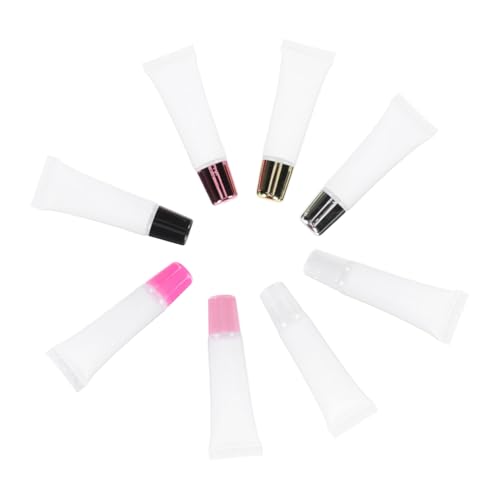 ELAYARD 8 Stück Teiliges Nachfüllbare Lipgloss Tuben in Candy Farben Leichte wasserdichte Lippenpflege Behälter für DIY Lip Color Wiederverwendbare Kosmetik Flaschen Praktisch für Reisen von ELAYARD