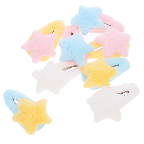 ELAYARD 8 Stück Teiliges Süße Haarspangen für Mädchen Leichte Weiche Plüsch haarklammern mit Sternmotiv Modische Haarschmuck accessoires für Alltag Party und Geschenk Geeignet für von ELAYARD