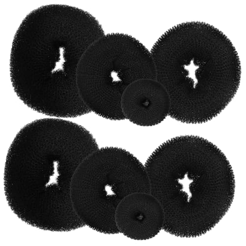 ELAYARD 8 Stück Teiliges Wiederverwendbare Haarknotenformer für Damen Kleine Extra Große Donut Dutt Helfer Einfache DIY Frisuren für Hochzeit Sport Alltag Vielseitiges Styling Zubehör von ELAYARD