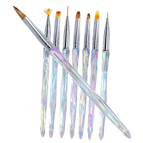 ELAYARD 8Stücke Teiliges Nagelkunst Pinselset Maniküre Malpinsel für DIY Nageldesign für Profis und Anfänger für Nagelkunst und von ELAYARD