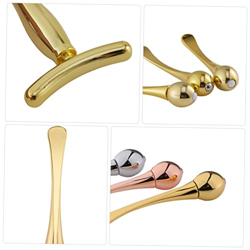 ELAYARD Augenmassage Roller Satz Mit T-förmigem Augencreme Stick Aus Zinklegierung Hautpflege Massagegerät Für Gesicht Und Augen Tragbarer Makeup Löffel Zur Der Durchblutung Und von ELAYARD