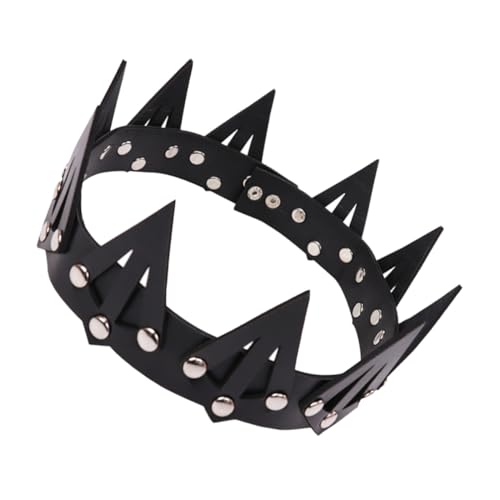 ELAYARD Ball Crown Haarreif aus Leder Cosplay Party Krone Karneval Prom Kopfschmuck für Damen Mädchen Engagement und Bühnenauftritt von ELAYARD