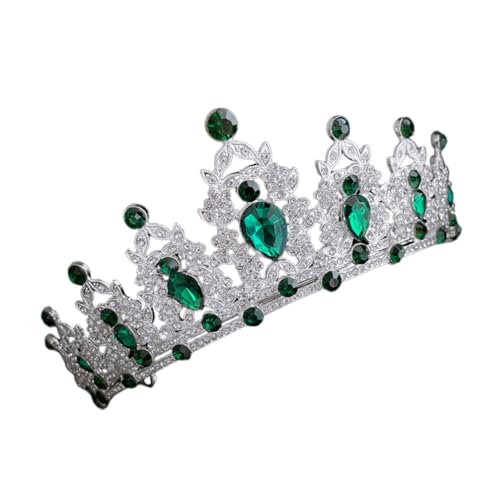 ELAYARD Barock Krone Damen Tiara Silbergrün mit Strass Hochzeit Haarschmuck für Braut Cosplay Festzug und Besondere Anlässe Eleganter Kopfschmuck ELAYARD Barock Krone Damen Tiara Silbergrün mit Strass Hochzeit Haarschmuck für Braut Cosplay Festzug und Besondere Anlässe Eleganter Kopfschmuck von ELAYARD