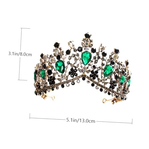 ELAYARD Barock Stil Brautkrone mit Strasssteinen Vintage Hochzeit Diadem Langlebiges Leichtes Braut Haaraccessoire für Hochzeiten Verlobungen Partys und Festliche Anlässe von ELAYARD