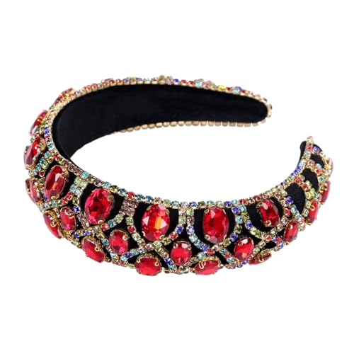 ELAYARD Barock Haarband Strass Schwamm Breit Stirnband Kristall Flanell Kopfschmuck für Frauen Mädchen Hochzeit Party Festzug von ELAYARD