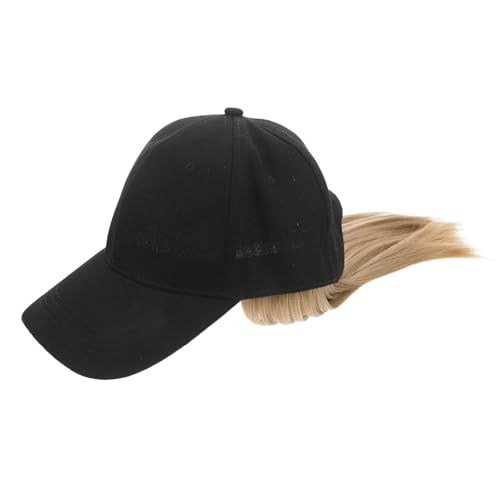 ELAYARD Baseballkappe Perücke Damen Kurze Gerade Haare aus Hitzebeständigem Fasermaterial Einteilige Stylische Kopfbedeckung Modisch und Langlebig für Frühling Sommer von ELAYARD