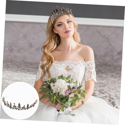 ELAYARD Brautkrone Tiara mit Funkelnden Kristallen Haaraccessoire für Hochzeit Geburtstag und Festliche Anlässe Schwarzer Vintage Stil Perfektes für Braut und Prinzessin von ELAYARD