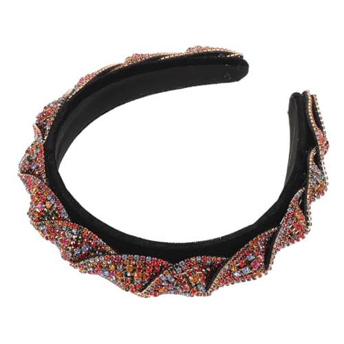 ELAYARD Breites Samtiges Haarband mit Funkelnden Strasssteinen Bequemes Leichtes Boho Haaraccessoire für Damen Glamouröses Stirnband für Hochzeit Festival und Party von ELAYARD