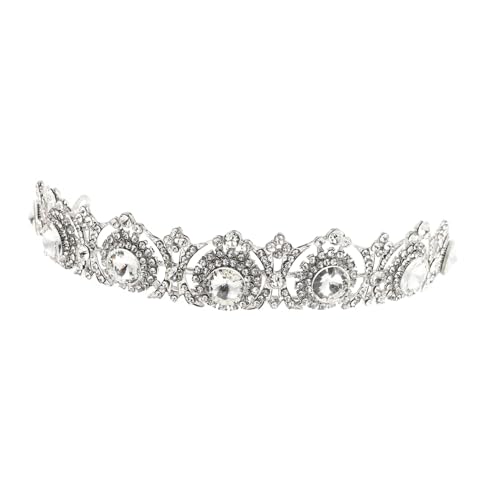ELAYARD Bridal Crown Haarschmuck Damen Braut Tiara mit Funkelnden Zirkonia Strasssteinen Vintage Prinzessin Diadem für Hochzeit Accessoire für Braut und Festtagsmode von ELAYARD