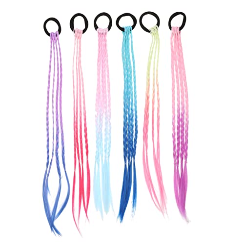 ELAYARD 6stücke Teiliges Set Farbige -haarsträhnen Für Pferdeschwanz Und Zöpfe Für Halloween Cosplay Und Tägliches Styling Kreative Haarschmuck-accessoires Für Mädchen von ELAYARD
