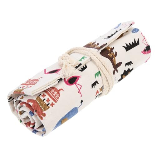 ELAYARD Canvas Pencil Roll Up Case mit Fächern Leichtes Tragbares Federmäppchen für Künstler und Studenten Platzsparend Kratzfest und Einfach für Stifte und Zeichenutensilien von ELAYARD