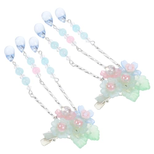 ELAYARD Chinesische Blumen haarspangen mit Quasten Hanfu Haarschmuck für Frauen und Mädchen Eleganter Haarklammer Besondere Anlässe und Alltag Komfortabel und Stabil von ELAYARD