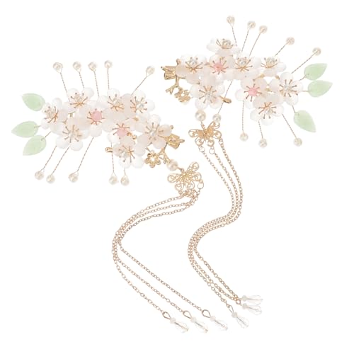 ELAYARD Chinesische Quasten Haarspangen für Damen Vintage Haarschmuck Blütenmotiv Haarclips Stilvolle Haarklammern für Mädchen und Frauen Geeignet für Party Geburtstag Strand von ELAYARD