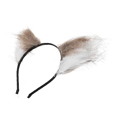 ELAYARD Cosplay Stirnband Mit Fuchsohren Zartes Partyhaar Zubehör Für Kostümpartys Karneval Und Rollenspiele Weißes Und Braunes Modell Mit Tierischem Ohrendesign von ELAYARD