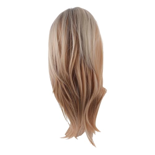 ELAYARD Damen Schulterlange Perücke Synthetische Gerade Haarperücke für Cosplay und Partys Komfortables Langlebiges Material Auffällige Frisur von ELAYARD