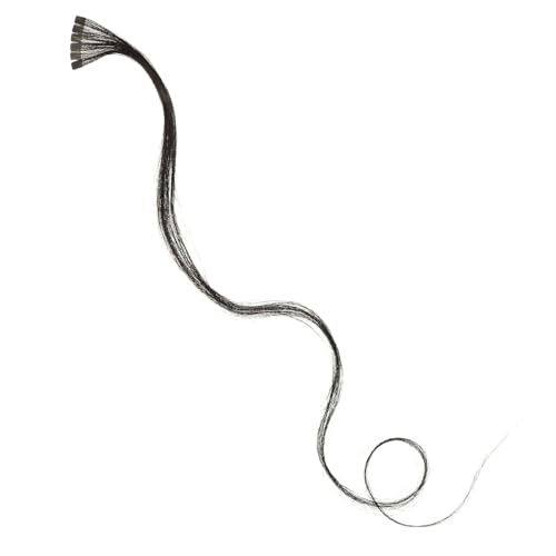 ELAYARD Echthaar Tape Extensions Schwarz Nahtlose Wiederverwendbare Human Hair Extensions für Frauen Natürliches Langanhaltendes Haar Zum Färben Locken Glätten und Schneiden Geeignet von ELAYARD