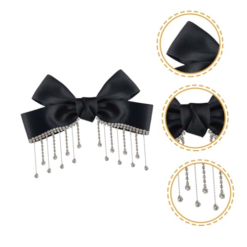 ELAYARD Eleganter Schwarzer Stoff haarclip mit Strass schleife Modische Haarklammer für Damen und Mädchen Komfortabel Robust Vielseitig für Alltag und Hochzeit Geeignet von ELAYARD