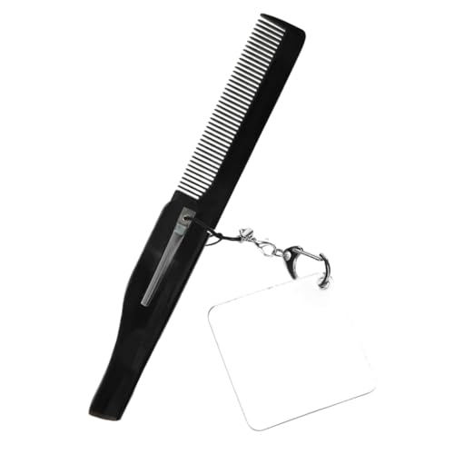 ELAYARD Faltbarer Kamm für Männer Tragbarer Klappkamm mit Spiegel Klappkamm Schlüsselanhänger Kleine Reisekamm für Bartpflege Kompakter Taschenkamm für Unterwegs von ELAYARD