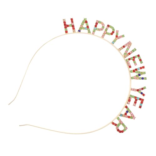 ELAYARD Fashionable Strass Haarband Damen Happy Year Party Haarschmuck Buntes Langlebiges Stirnband für Silvester Fotorequisiten und Festliche Anlässe ELAYARD Fashionable Strass Haarband Damen Happy Year Party Haarschmuck Buntes Langlebiges Stirnband für Silvester Fotorequisiten und Festliche Anlässe von ELAYARD