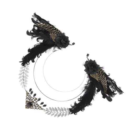 ELAYARD Federn Kopfschmuck Für Damen Party Stirnband Mit Federn Und Strass Haarband Für Halloween Maskerade Rollenspiele Und Hochzeiten von ELAYARD