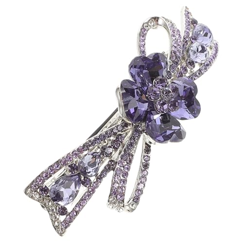 ELAYARD Französische Haarspange mit Strasssteinen Automatischer Haarklammer Eleganter Haarschmuck für Damen Geeignet für Dickes und Dünnes Haar Einfach zu Handhaben Glatte Oberfläche von ELAYARD