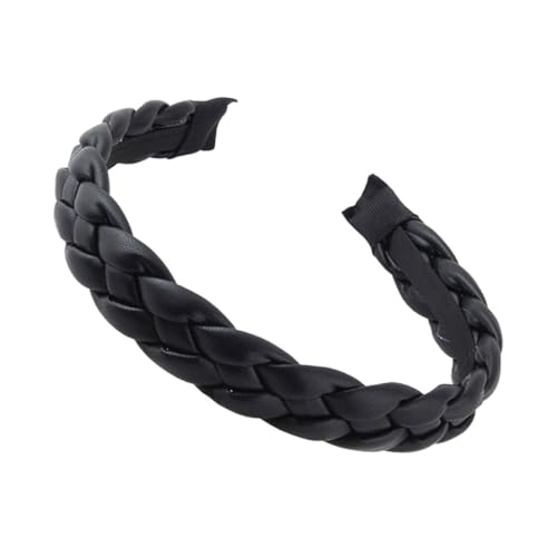 ELAYARD Geflochtenes Breites Haarband für Damen Retro PU Leder Haaraccessoire für Partys Festival und Cosplay von ELAYARD