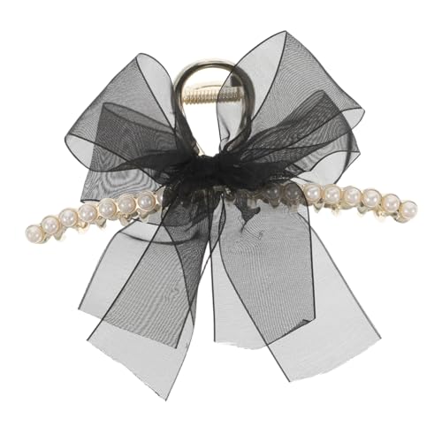 ELAYARD Große Haarklammer mit Schleife und Mesh design Zuverlässiger Haarkralle für Dickes Haar Verspieltes Band haaraccessoire für Damen Eleganter Haarschmuck für Hochzeit und Party von ELAYARD