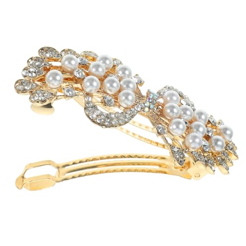 ELAYARD Große Perlen Haarklammer Damen Frühlingsclip Komfortabel Vielseitig Frauen Haaraccessoire Fester Griff Modisch Elegant Für Verschiedene Frisuren von ELAYARD