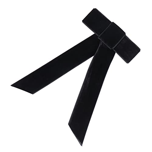 ELAYARD Große Schleifen Haarspange aus Stoff mit Federclip Übergroßer Haarschmuck für Damen und Mädchen Langlebig und Einfach zu Tragen für Partys und Festliche Anlässe Schwarz von ELAYARD