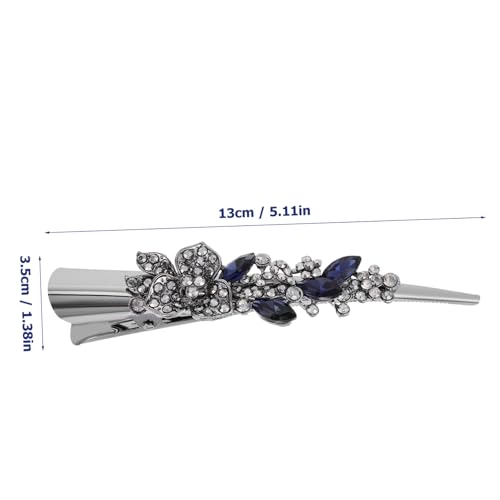 ELAYARD Große Vintage Haarklammer mit Funkelnden Strasssteinen Stabiler Metallclip für Dickes Haar Eleganter Entenschnabel Haarschmuck Damen Vielseitig und Einfach zu Befestigen Modisches von ELAYARD