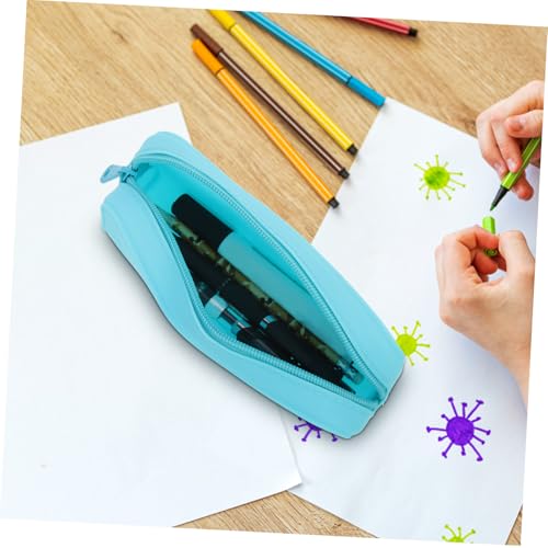 ELAYARD Großes Farbiges Silikon Federmäppchen Reißfest Leicht Ästhetisch Waschbar für Schule Studenten Praktische Stifteaufbewahrung Langlebig Tragbar Geeignet von ELAYARD
