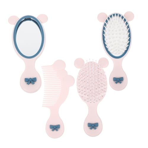 ELAYARD Haarkamm mit Handlichem Spiegel Kleine Entwirrende Bürste für Mädchen Tragbar Sanft Entwirrend Glättend Praktisches Teiliges Set für Kleinkinder von ELAYARD
