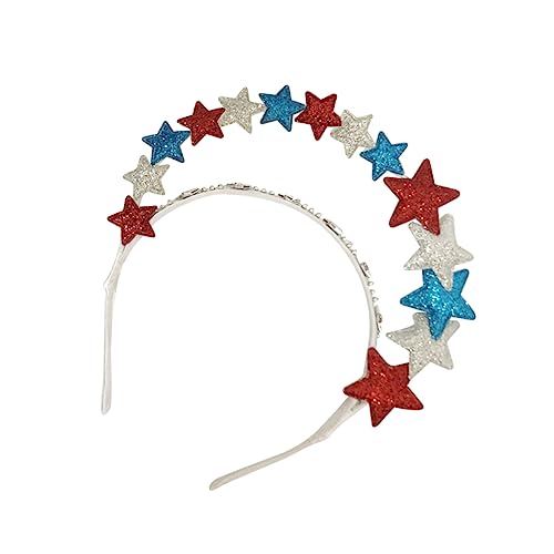 ELAYARD Haarkrone Zum Unabhängigkeitstag Königin Stirnband Kopfbedeckung Patriotische Party Haardekoration Strass Kopftuch Outfit Falsches Kleid Diademe Schals Gothic von ELAYARD