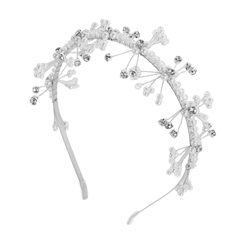 ELAYARD Haarreif Blumenkranz Hochzeit Faux Perlen Prinzessin Tiara Haarschmuck für Mädchen Junge Mädchen Geburtstag Party Vielseitiges Accessoire für Fotoshootings und Festliche Anlässe von ELAYARD