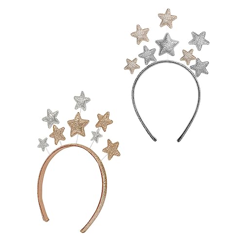 ELAYARD 2stücke Sterne Strass Haarband Für Mädchen Kreative Fünfzackigen Stern Kopfbedeckungen Haarbänder Mit Glitzerverzierung Einzigartige Party Stirnbänder Für Junge Mädchen von ELAYARD