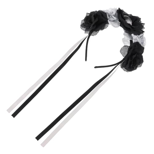 ELAYARD Halloween Haarschmuck Schädel Haarreif mit Silberner Rosenblüte Originelles Day Of The Dead Stirnband für Damen für Halloween Party Cosplay und Festliche Anlässe von ELAYARD