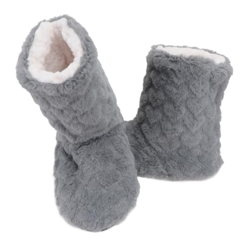ELAYARD Herbst Winter Warme Rutschfeste High Tube Floor Boots für Damen Erwachsene Gefüttert Atmungsaktiv Strapazierfähig als Tanz und Indoor Bodenschuhe Dunkelgrau von ELAYARD