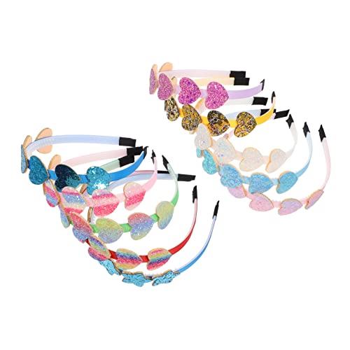 ELAYARD 10stücke Teiliges Herzform Haarreifen Für Junge Mädchen Bunte Glitzer-stirnbänder Für Mädchen Für Partys Und Tägliche Outfits Bequem Und Dekorativ von ELAYARD