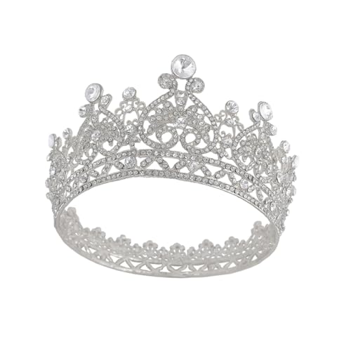 ELAYARD Hochwertiger Brautschmuck Haarschmuck mit Funkelnden Zirkonia Eleganter Barock Stirnreif für Damen und Brautjungfern Silberfarbene Haardeckoration für Hochzeit und Fest von ELAYARD