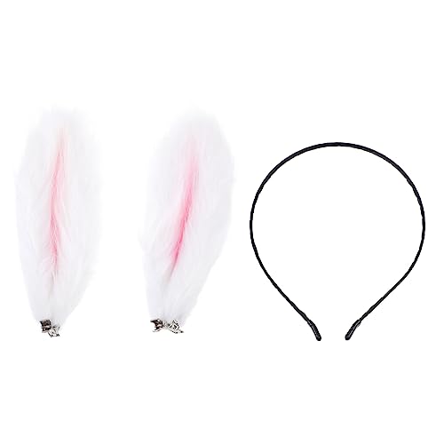 ELAYARD Kaninchen Stirnband Mit Hasenohren Für Party Tier Kopfschmuck Plüsch Haarband Für Karneval Und Kostümveranstaltungen von ELAYARD