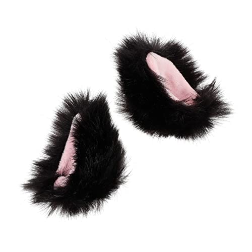 ELAYARD Katzenohren Haarclips Aus Schwarzem Ein Paar Cosplay Haarschmuck Für Partys Und Kostüme Süße Kopfdekoration Für Damen Leicht Anzubringen von ELAYARD
