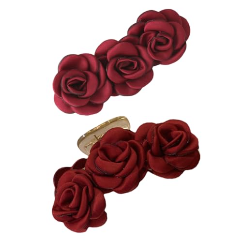 ELAYARD 2stücke Haarklammern Mit Rosen-design Für Damen Starke Haarspangen Zur Perfekten Frisuren-gestaltung Für Jeden Anlass Robust Und Stilvoll von ELAYARD