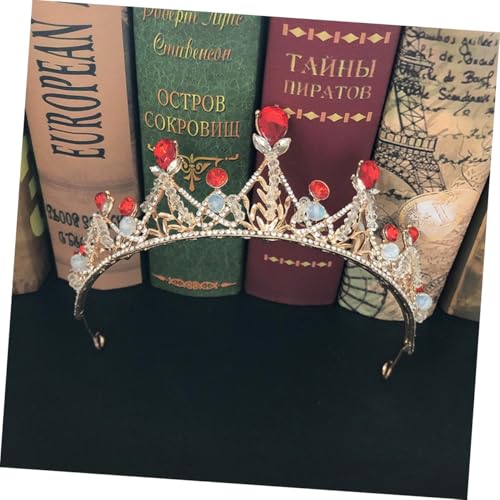 ELAYARD Kindergeburtstagskrone Mädchen Glänzende Prinzessin Haarreif Leichtes Sicheres Kinderkopfschmuck Zubehör für Party und Fotosession Rot von ELAYARD