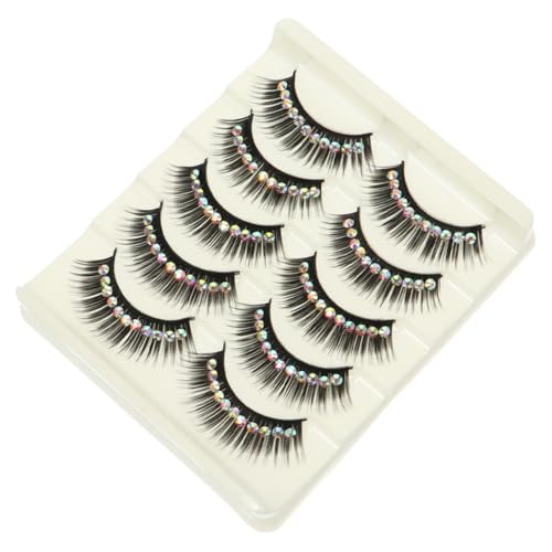 ELAYARD Künstliche Wimpern 10 Paar Glänzende Edelstein Wimpernverlängerungen für Frauen Übertriebene Wimpern für Kostümpartys Halloween Cosplay und Mehr von ELAYARD