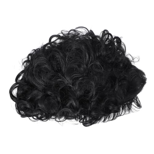 ELAYARD Kurzhaarperücke Damen Schwarz Wellig Kurz Lockig mit Natürlichem Ponyaufsatz Verstellbar Komfortabel Synthetik Perücke für Alltag Cosplay Party von ELAYARD