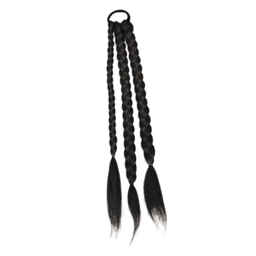 ELAYARD Langhaar Pferdeschwanz Haarverlängerung Zopfperücke Geflochtene Elastische Haarschmuck für Mädchen Frauen Natürliches Material Hautfreundlich Einfach zu Tragen von ELAYARD