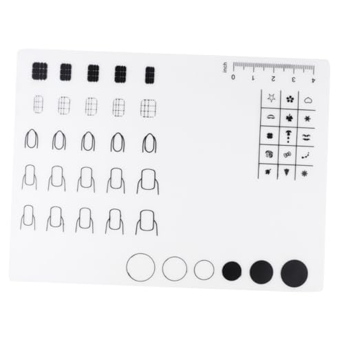 ELAYARD Manicure Matte aus Flexiblem Silikon Nail Art Stamping Unterlage mit für Präzises Design Leicht zu Reinigen Schutzmatte für Nail Polish und Sticker Modell B von ELAYARD
