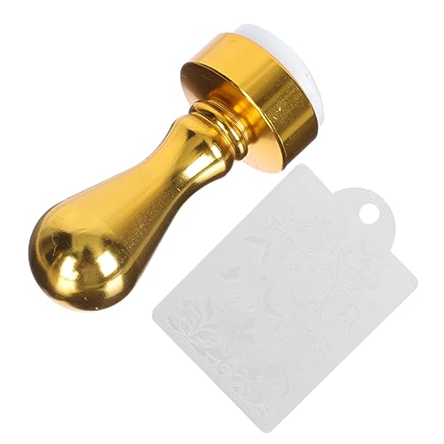 ELAYARD Metallic Silikon Nail Art Stempel Langlebiges Nagelkunst Druckwerkzeug für DIY Maniküre Tragbarer Nagel Stamping Stamper Geeignet für Anfänger und Profis Goldfarben von ELAYARD