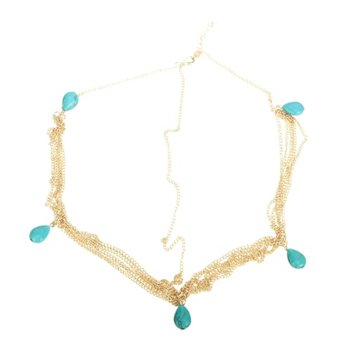ELAYARD Modisches Barock Stirnband Damen Haarschmuck aus Legierung mit Mehrschichtigen Ketten und Türkis Quasten Verstellbares Haarband für Hochzeiten Partys und Festliche Anlässe ELAYARD Modisches Barock Stirnband Damen Haarschmuck aus Legierung mit Mehrschichtigen Ketten und Türkis Quasten Verstellbares Haarband für Hochzeiten Partys und Festliche Anlässe von ELAYARD