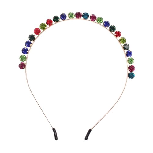 ELAYARD Modisches Stirnband für Damen mit Bunten Kristallen Langlebiges Legierungsmaterial Funkelnder Haarschmuck für Mädchen Stilvolles und Vielseitiges Accessoire für Party und Alltag von ELAYARD